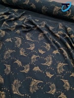 شيفون نقشة ذهبي مع كريستال اسود / 3