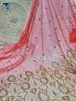 تل بحاشية تطريز ذهبي