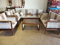 طقم جلسة خشب خيوط بشكل جديد