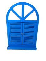 شباك ريفي يوناني ازرق