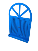 شباك ريفي يوناني ازرق