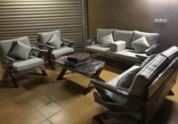 طقم جلسة خشب سويدي