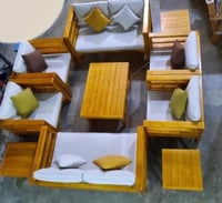 طقم جلسة خشب سويدي