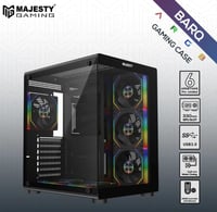 صندوق كمبيوتر ماجيستي ميد تاور برق اسود – مزود بـ...