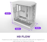 nzxt H9 Flow 2025 كيس كمبيوتر ابيض