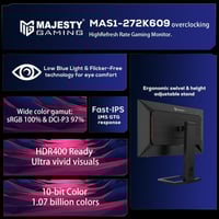 Majesty Gaming Monitor – 27” QHD 2K, 275Hz, 1ms, F...