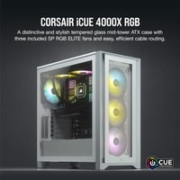 CORSAIR iCUE 4000X RGB Tempered Glass Mid-Tower AT...