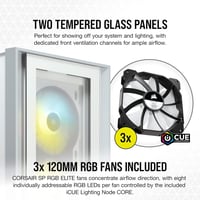 CORSAIR iCUE 4000X RGB Tempered Glass Mid-Tower AT...
