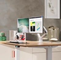 حامل مكتبي مزدوج عالمي من NB نورث بايو، مزود بمسند...