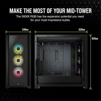 Corsair iCUE 5000X RGB Tempered Glass Mid-Tower AT...