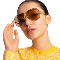 نظارات فندي نسائي بإطار ذهبي معدن | Fendi Sunglass...