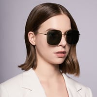 نظارة ليا النسائية بعدسات خضراء بشكل مربع | Leia S...