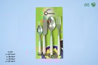 طقم معلقه و شوكه و سكينه 4قطعة ابيض ميتالتكس