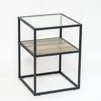 طقم طاولات مودرن بتصميم عصري - سطح زجاجي وقواعد مع...