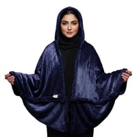 جاكيت بطانيه بقبعة كحلي