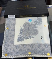 شال كشميري ميرينو مطرز عريض D1صوف طبيعي 70٪