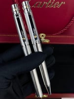 قلم كارتير سانتوس الفضي المخطط