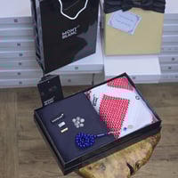 طقم قماش مقلم شتوي وشماغ مونت بلانك