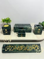 طقم مكتبي رخام فاخر لون اخضر 5 قطع