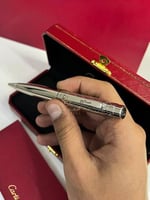 قلم سانتوس كارتير الفضي بالاسم