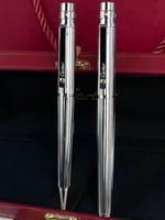 قلم كارتير سانتوس الفضي المخطط