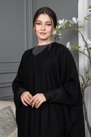 عبايه بشت مغلقه كم مطاط