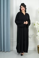 عباية مناسبات كم تطريز دائري