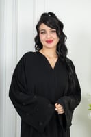 عباية مناسبات كم تطريز دائري