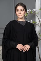 عبايه بشت مغلقه كم مطاطي