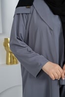 عباية 3قطع رصاصي فاتح