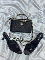 أسود شنطه مربع كعب أسود مفتوح