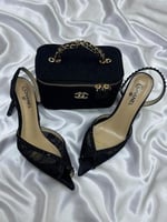 أسود شنطه مربع كعب أسود بيج مغلق