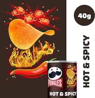 برنجلز صغير حار 40 جم | Pringles Hot & Spicy Potat...