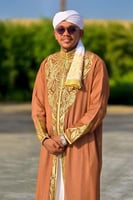 طقم عباية عريس بني