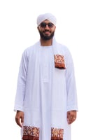 طقم عمة وشال باللون البني