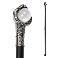 عكاز فضي مخلب زجاجي