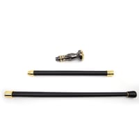 عكاز ذهبي واسود بشكل قبضة يد مع الوردة