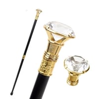 عكاز ذهبي بشكل الماسة