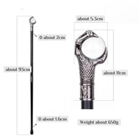 عكاز فضي مخلب زجاجي