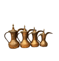 طقم دلال قريشي نحاس 4 حية كبير