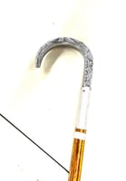 عصا اماراتي راس حديد معكوف فضي