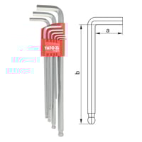 مجموعة مفاتيح سداسية طويلة مع كرة - 9 قطع YT-5878