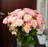 بيبي روز وردي مموج 10 أغصان طبيعي