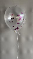 بالون شفاف مع نقاط لامعه لاتكس ١١ انش مع هيليوم