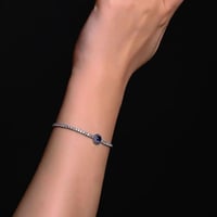 اسورة فضة عيار S925 (فصوص زيركون ابيض مع فص ازرق)