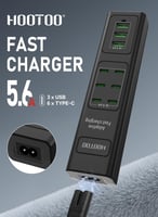 منصة شحن من شركة هوتو مزودة بـ 9 منافذ (6 منافذ من...