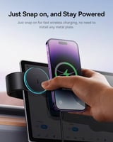 حامل جوال مغناطيسي للسيارة لاسلكي من بيسوس - C02 P...