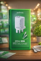 شاحن جداري إنفينكس 20W بمنفذين تاب سي و يو اس بي و...