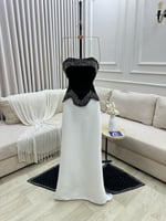 فستان سهره اسود وابيض فخم جدا