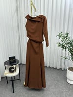 فستان ناعم لونين الموكا موس فخم